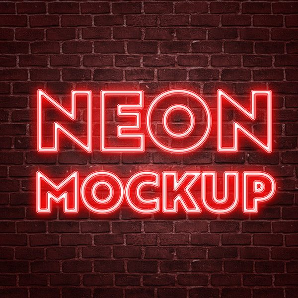 دانلود موکاپ لوگو و متن نئونی