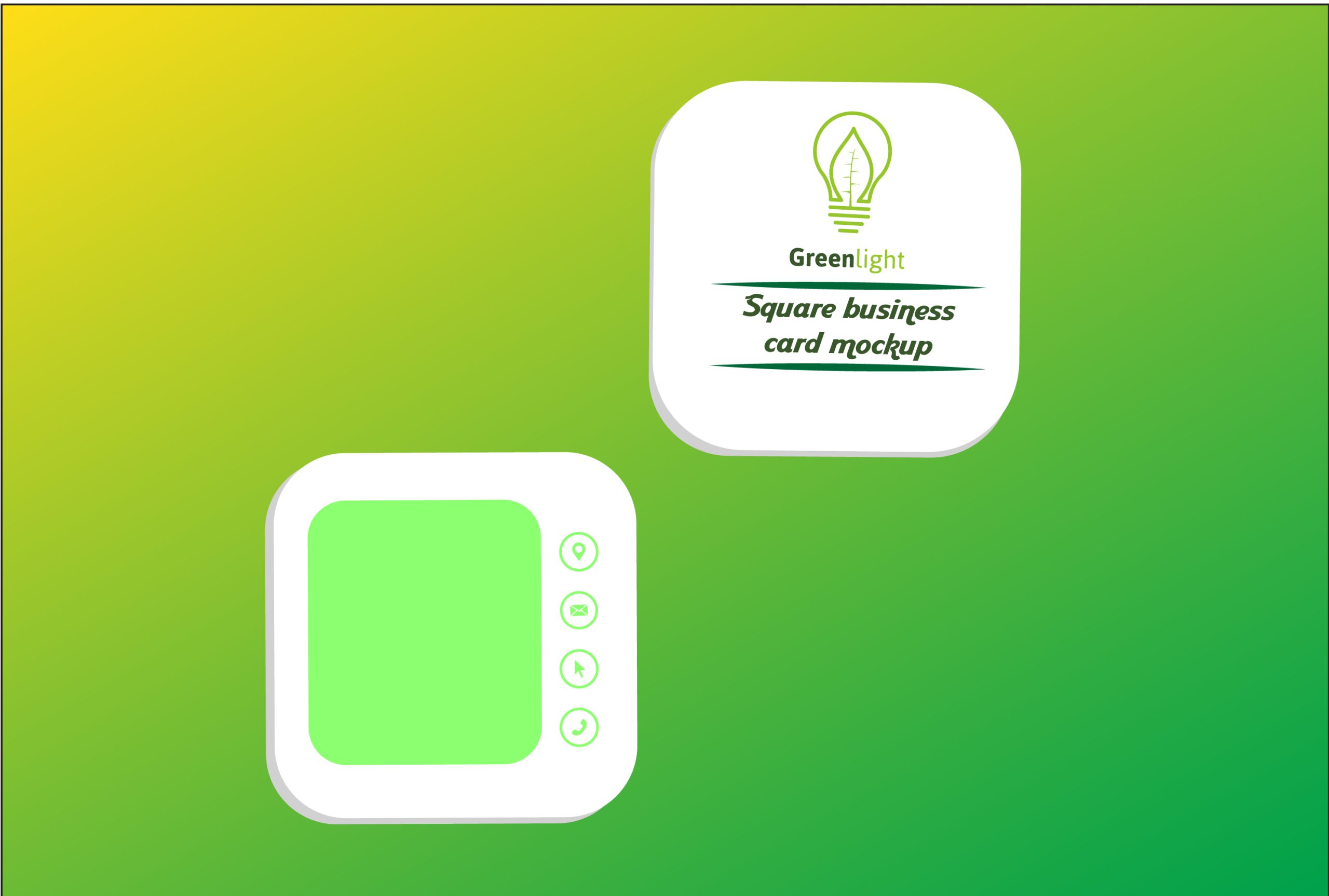 فایل لایه باز طراحی کارت ویزیت با تم سبز