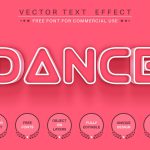 Dance Outline editable text effect font style