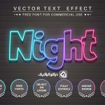 Night Neon editable text effect font style