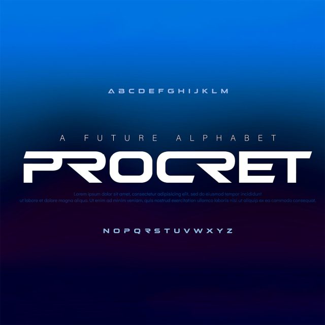 فونت انگلیسی لوگوتایپ Procret