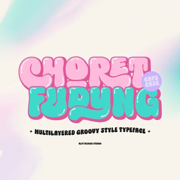 دانلود فونت انگلیسی Choret Fudyng Bubble Font