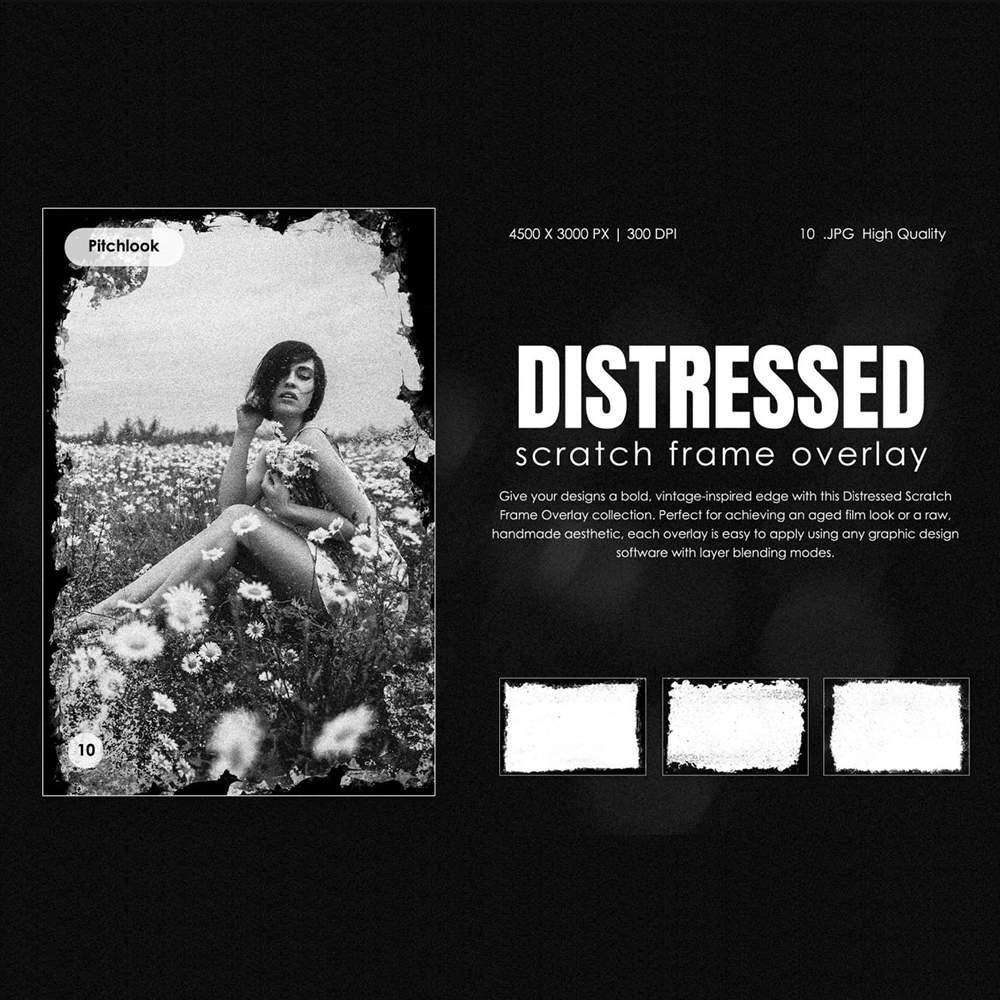 Distressed Scratch Frame Overlay