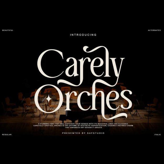 دانلود فونت انگلیسی Carely Orche Font