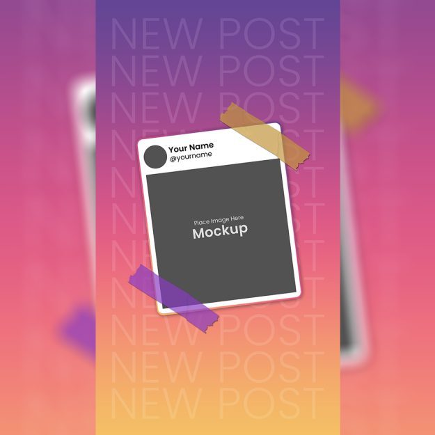 موکاپ لایه باز پست اینستاگرام برای استوری
