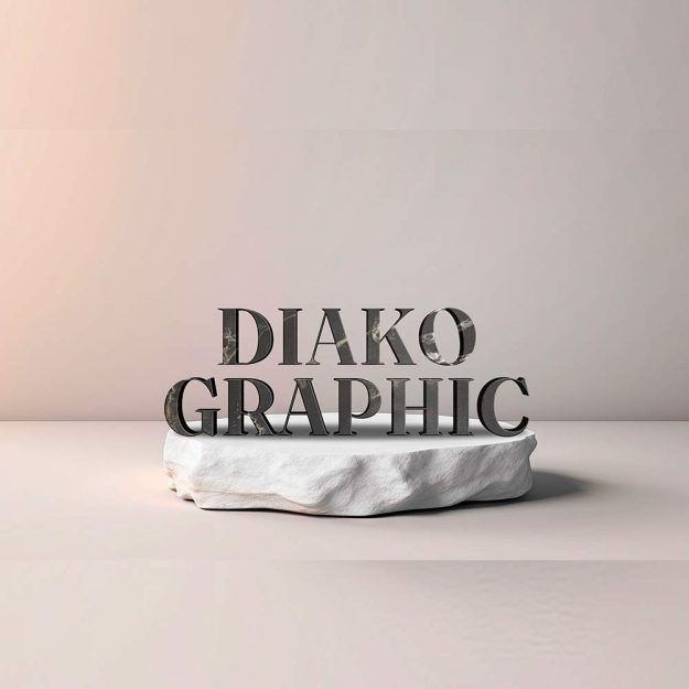 تکست استایل سنگ مرمر روی استند سنگی