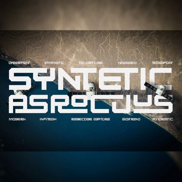 دانلود فونت انگلیسی Syntetic Asrocuus Font