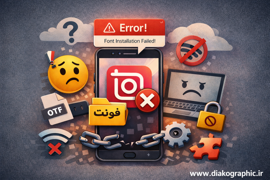 چرا فونت فارسی در اینشات نصب نمی‌شود؟