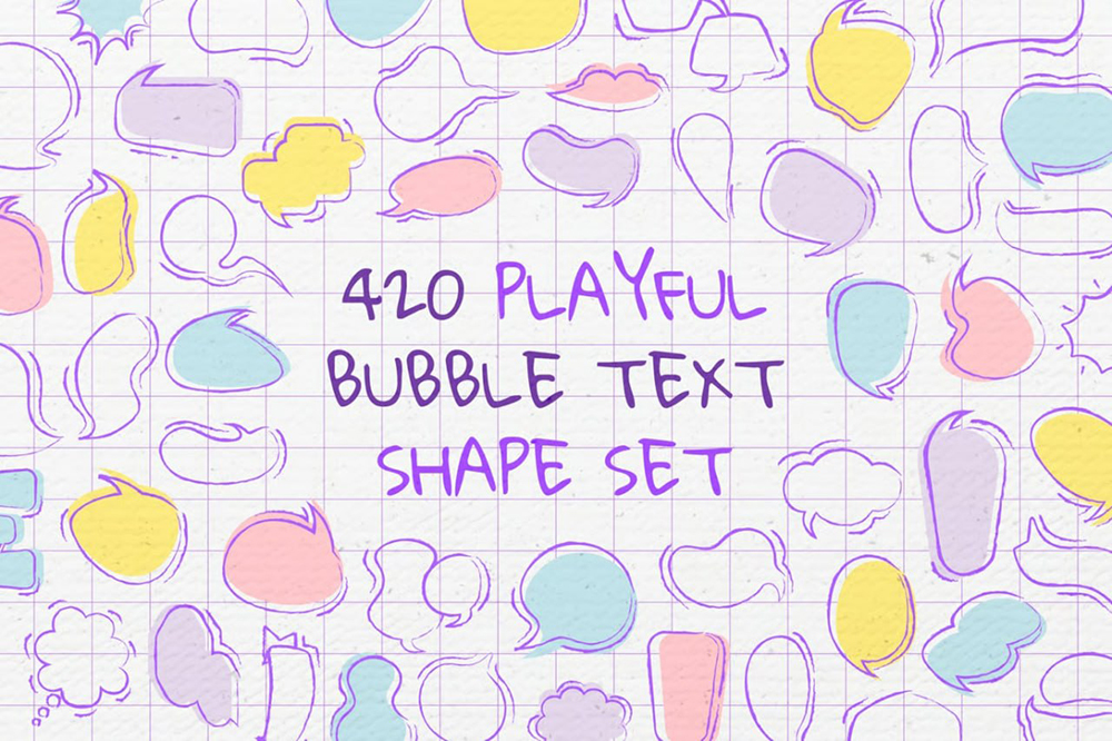 Cheerful Bubble Text Shapes Set 1