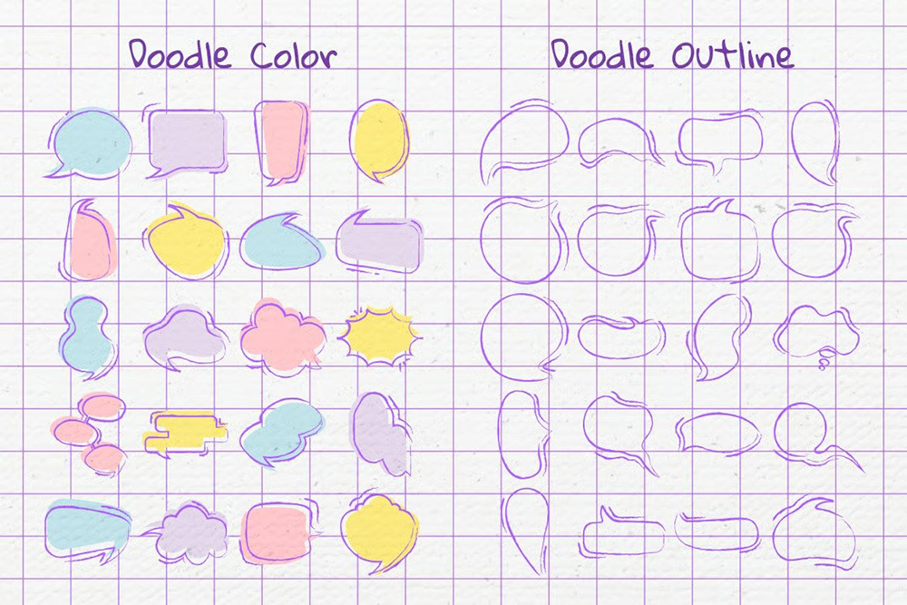 Cheerful Bubble Text Shapes Set 2