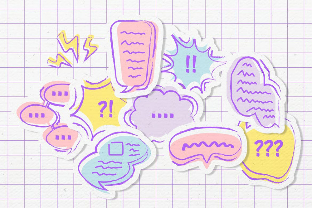 Cheerful Bubble Text Shapes Set 3