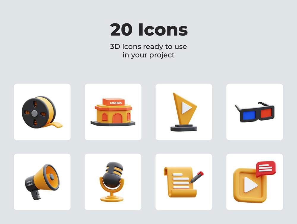 Cinema 3D Icons 1