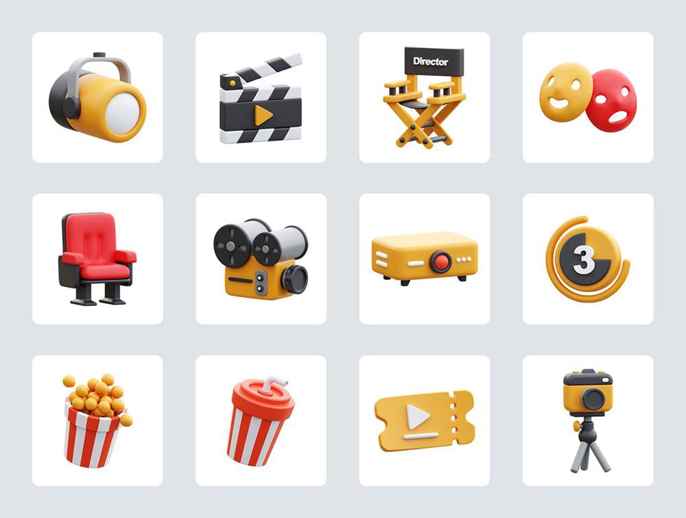 Cinema 3D Icons 2