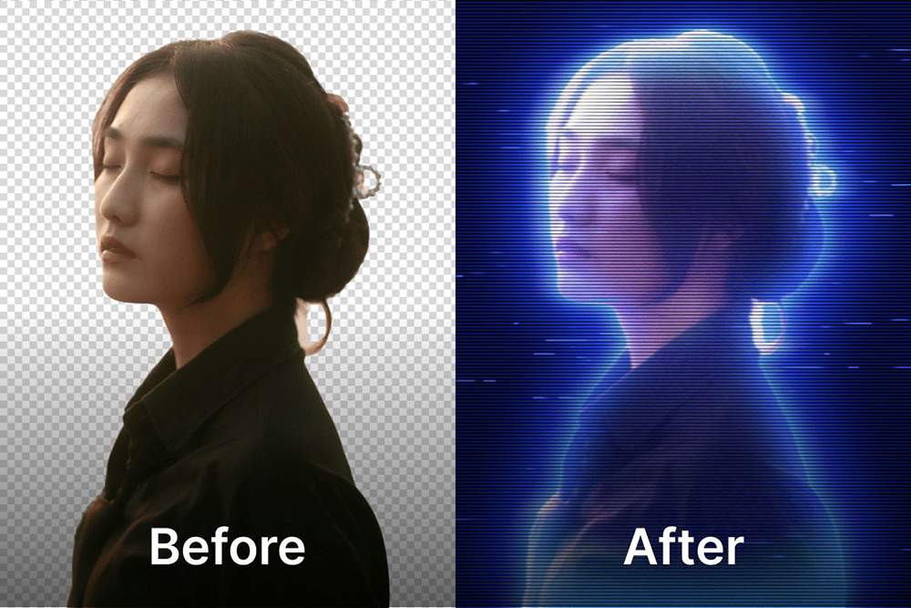 Hologram Glow Photo Effect 2