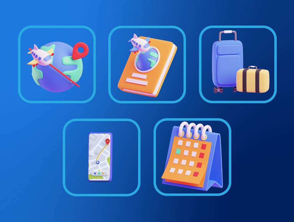 Travel 3D Icon Pack 1