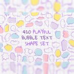 cropped Cheerful Bubble Text Shapes Set
